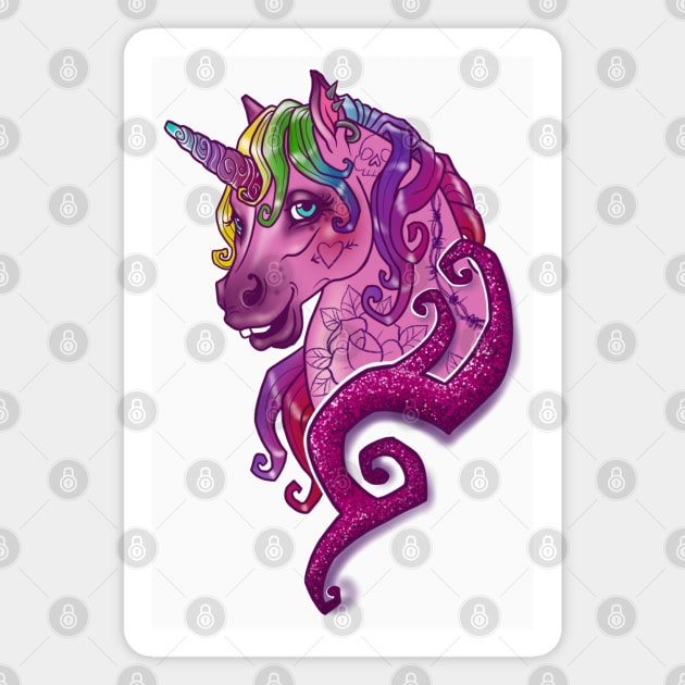 Badass Unicorn Magnet by Huldra Tattoo